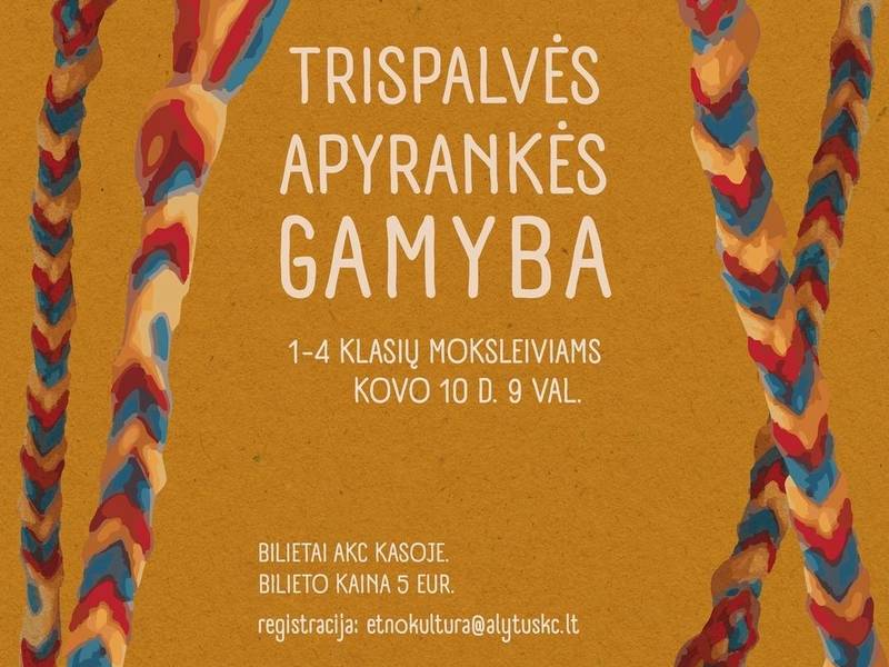 Trispalvės apyrankės gamyba