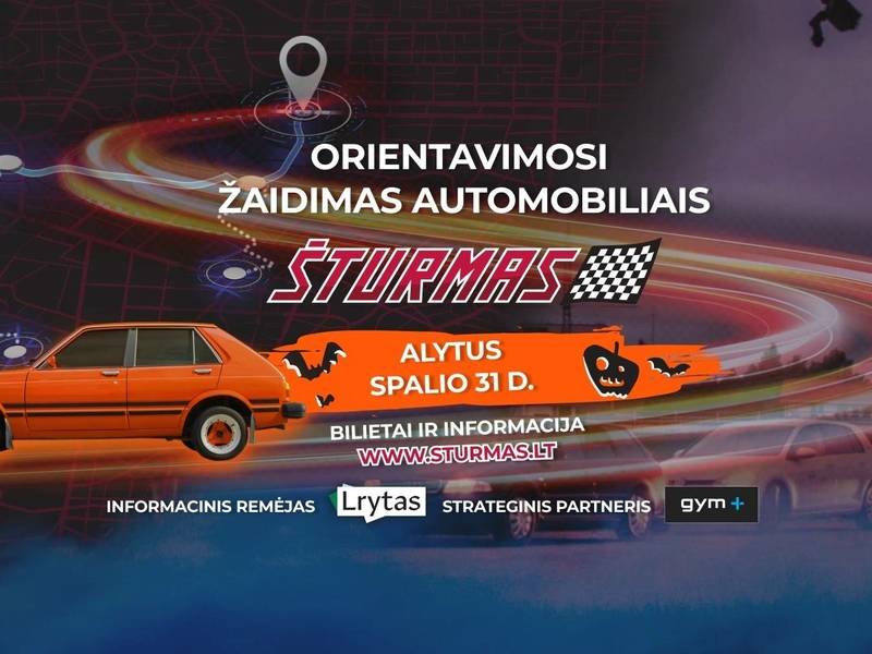 Orientavimosi žaidimas automobiliais ŠTURMAS Alytuje