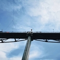 Jumping with a rope from the White Rose Bridge in Alytus!